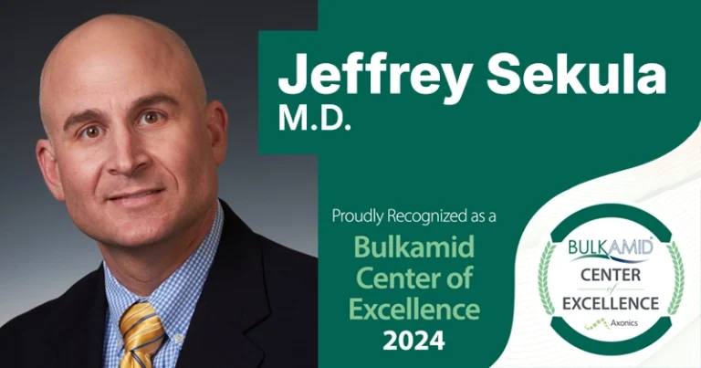 bulkamid center of excellence award to Jeffery Sekulo MD